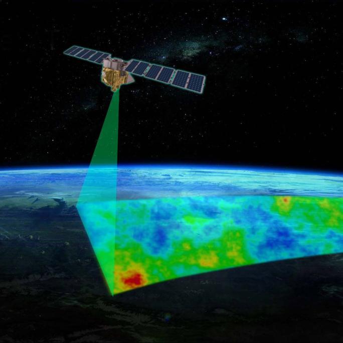 Picture of satellite and earth