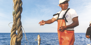 Peruvian fisherman at sea