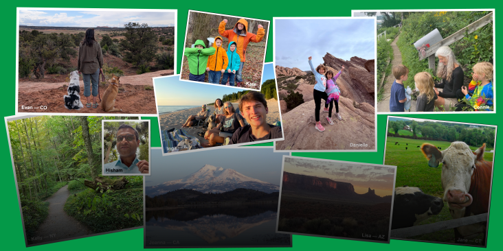 Photos people sent us showing what matters to them, such as family, community and the environment