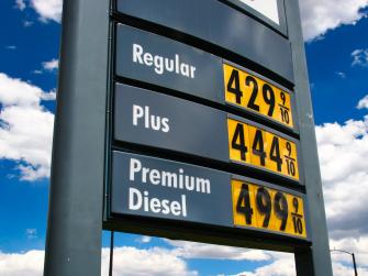 Photograph of gas station prices