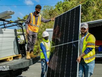 Solar panel installation in Culebra, Puerto Rico