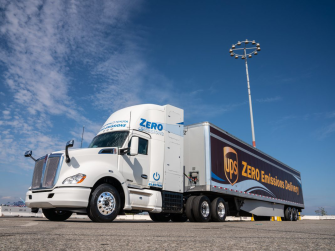 A zero-emission UPS semi-truck