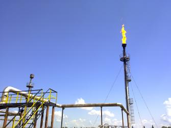 A flare coming off a gas pipeline