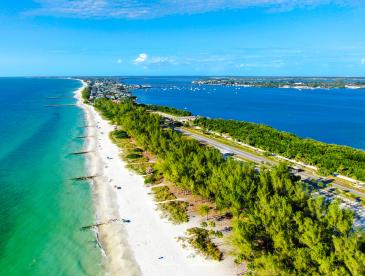 Aerial view of Anna Maria Island on the Florida Gulf Coast