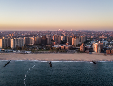 Aerial view of Brighton Beach, New York City