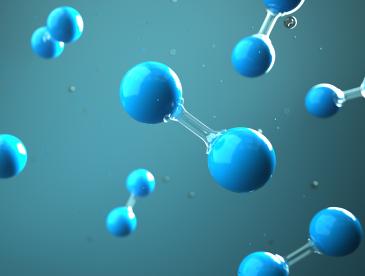 Illustration of hydrogen molecules.