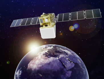 Artist's rendering of MethaneSAT in low-Earth orbit, EDF's satellite that will measure and map methane emissions to slow global warming