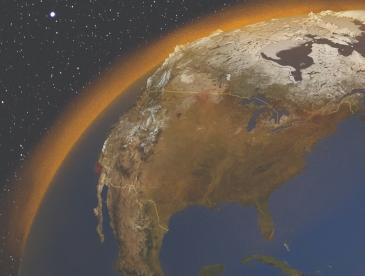 Section of the Earth, viewed from above.