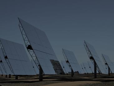 Solar panels tilted towards the sky
