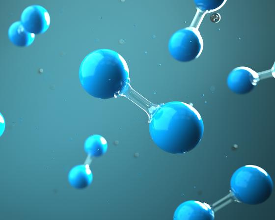 Illustration of hydrogen molecules.