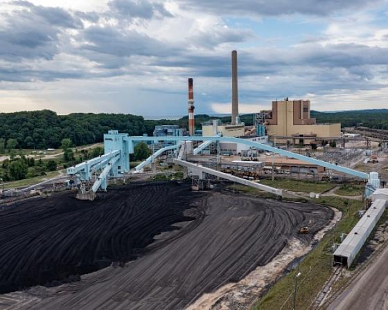 J.H. Campbell power plant on a cloudy day.