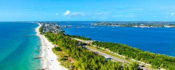Aerial view of Anna Maria Island on the Florida Gulf Coast