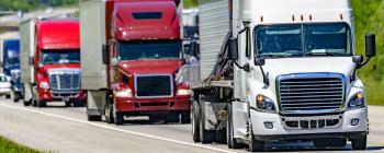 Semi trucks on interstate highway