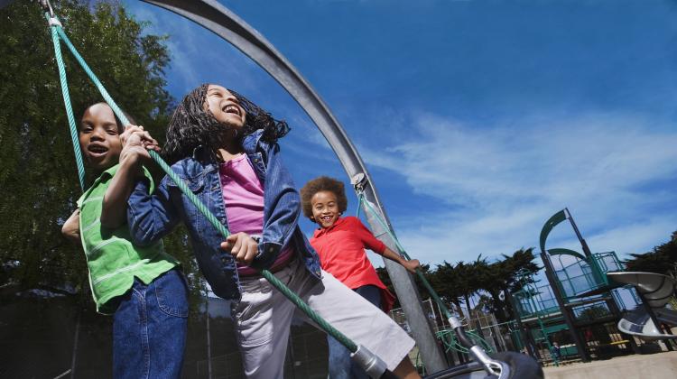 Children playing at playground