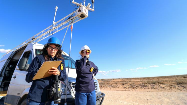 University of Wyoming researchers use special equipment and a mobile laboratory to measure methane emissions coming from oil and gas facilities